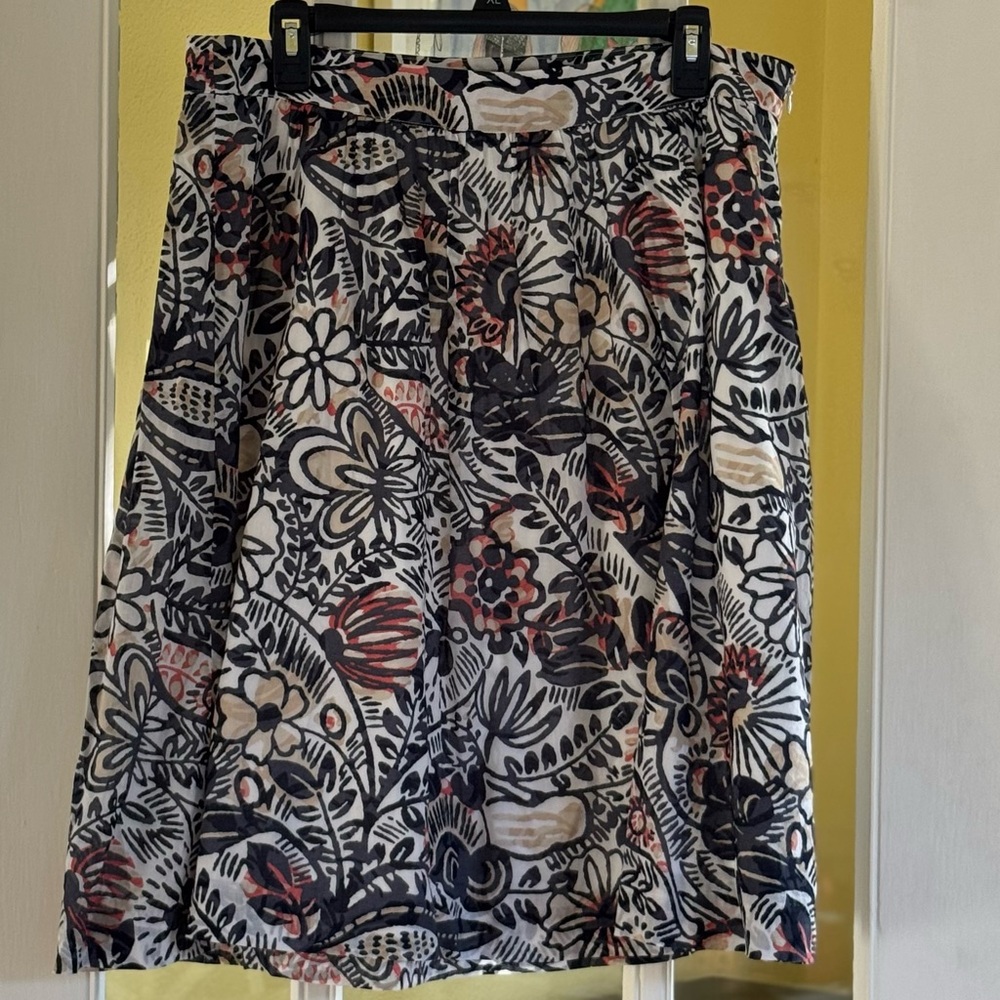 LOFT A-Line Skirt with Floral Pattern